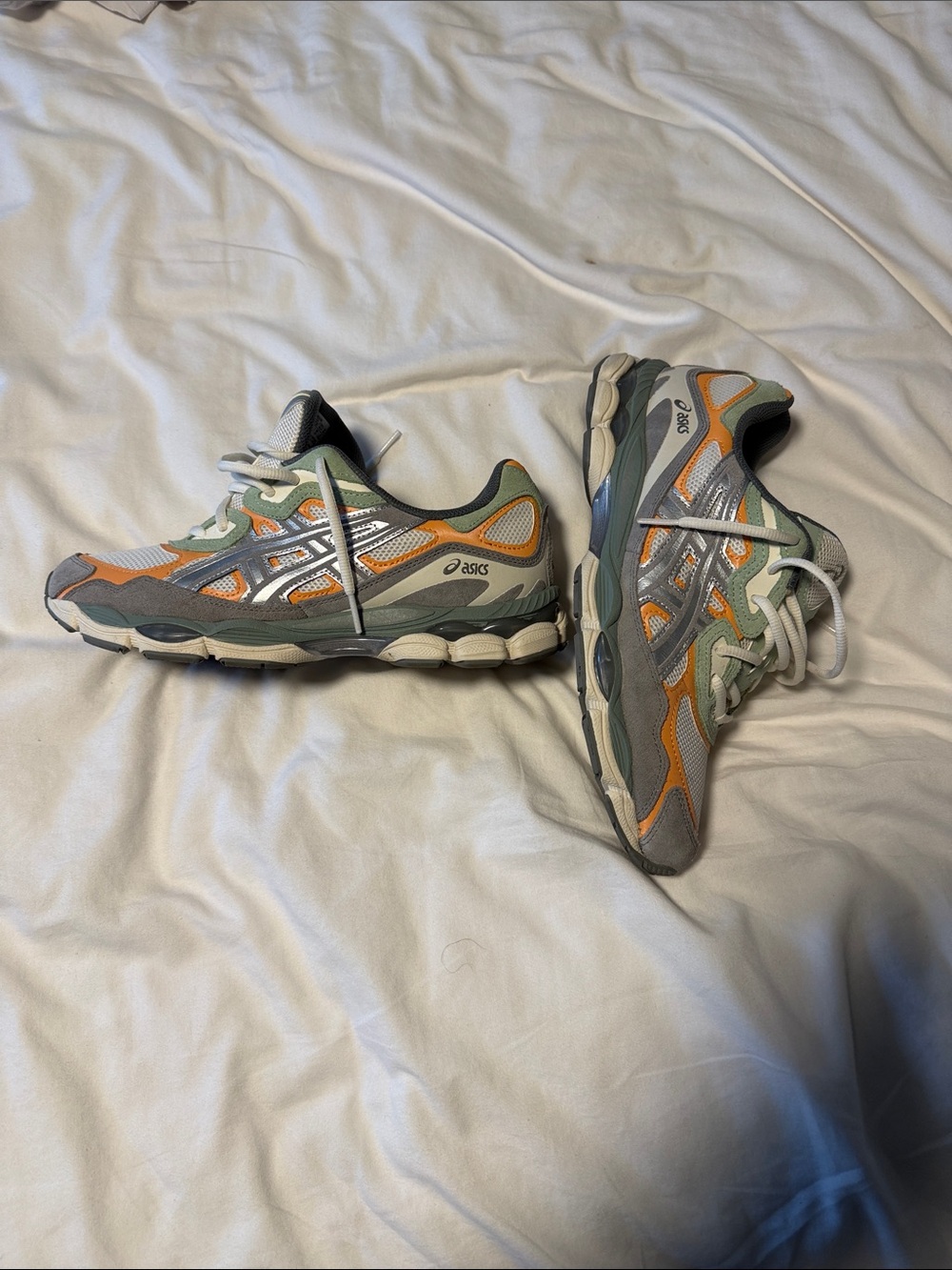 Asics Men's Running Sneakers in Orange, Gray & Green Accents